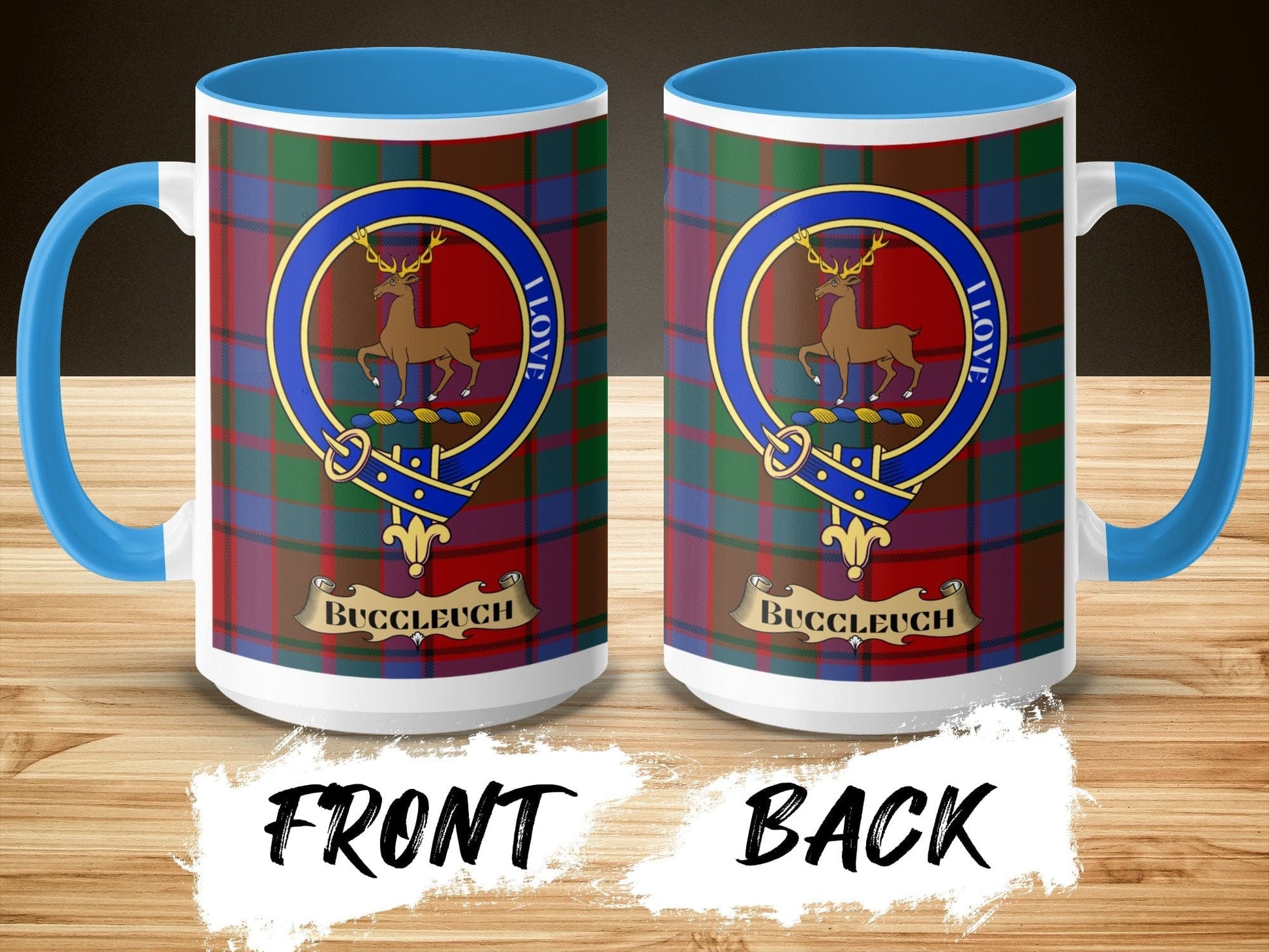 Scottish Clan Crest Tartan with Deer Design Mug