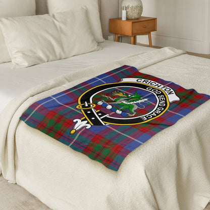 Scottish Clan Crichton Crest Tartan Blanket