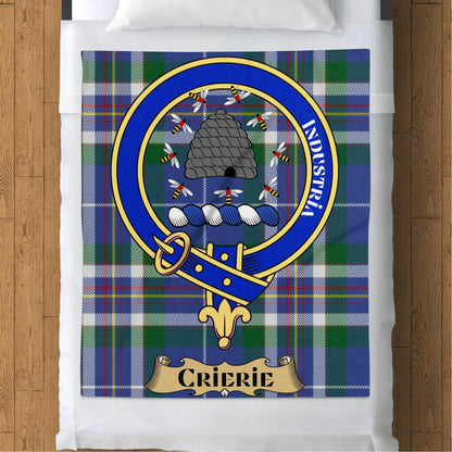 Scottish Clan Crierie Crest Tartan Blanket