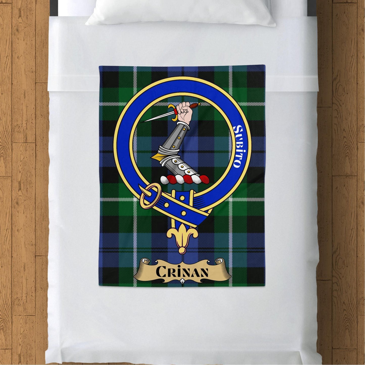 Scottish Clan Crinan Crest Tartan Blanket