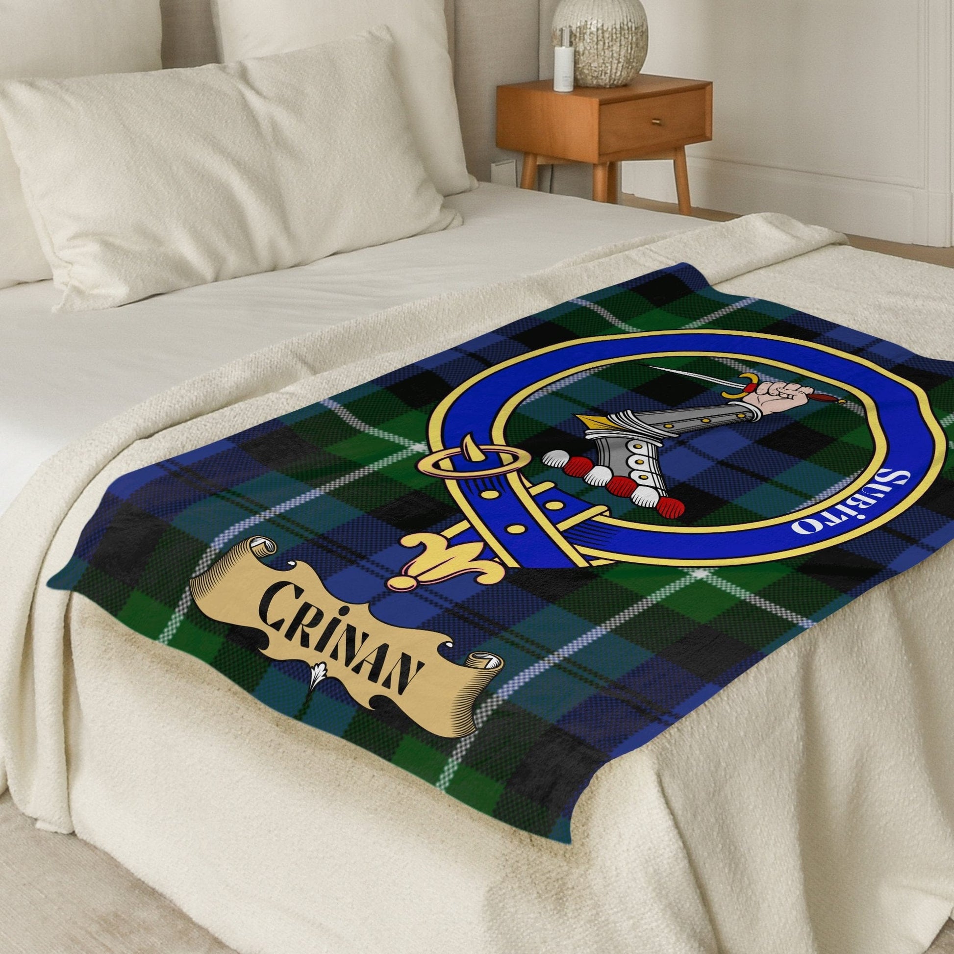 Scottish Clan Crinan Crest Tartan Blanket