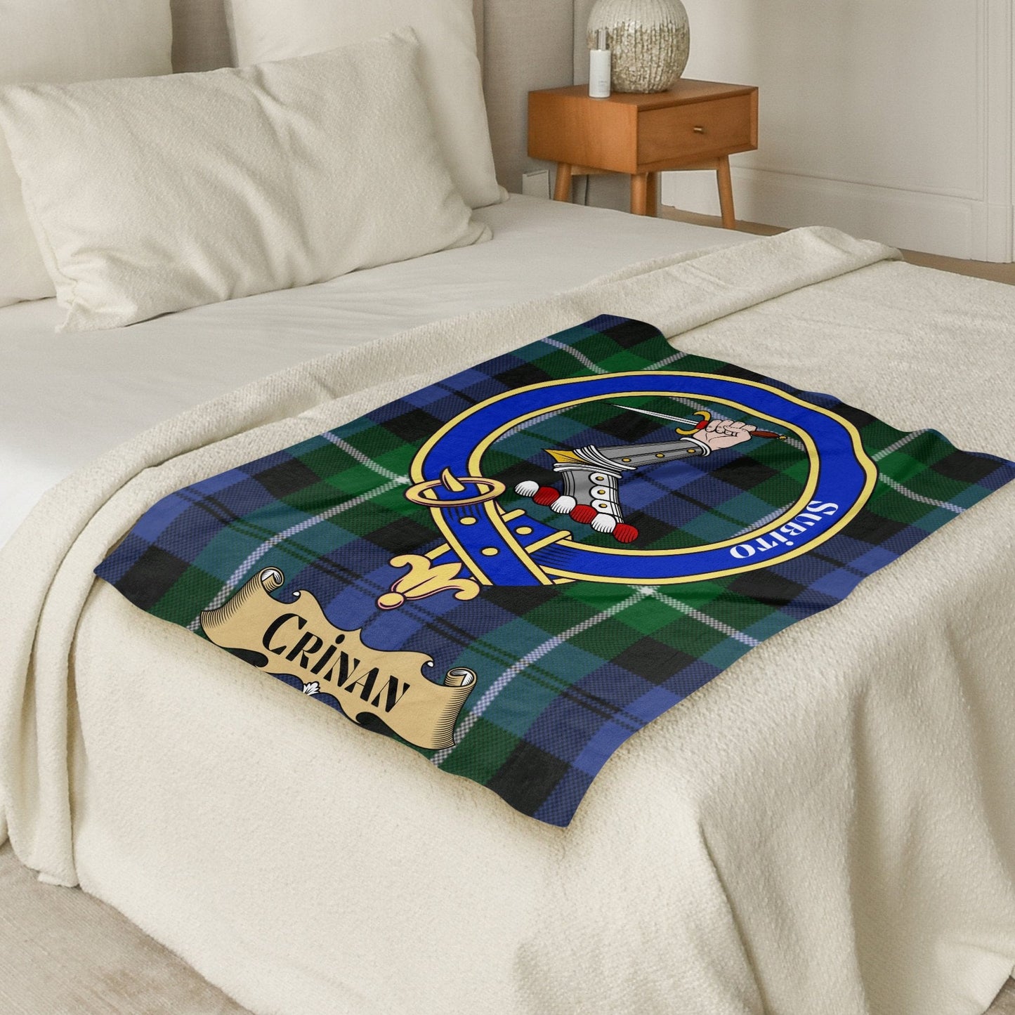 Scottish Clan Crinan Crest Tartan Blanket