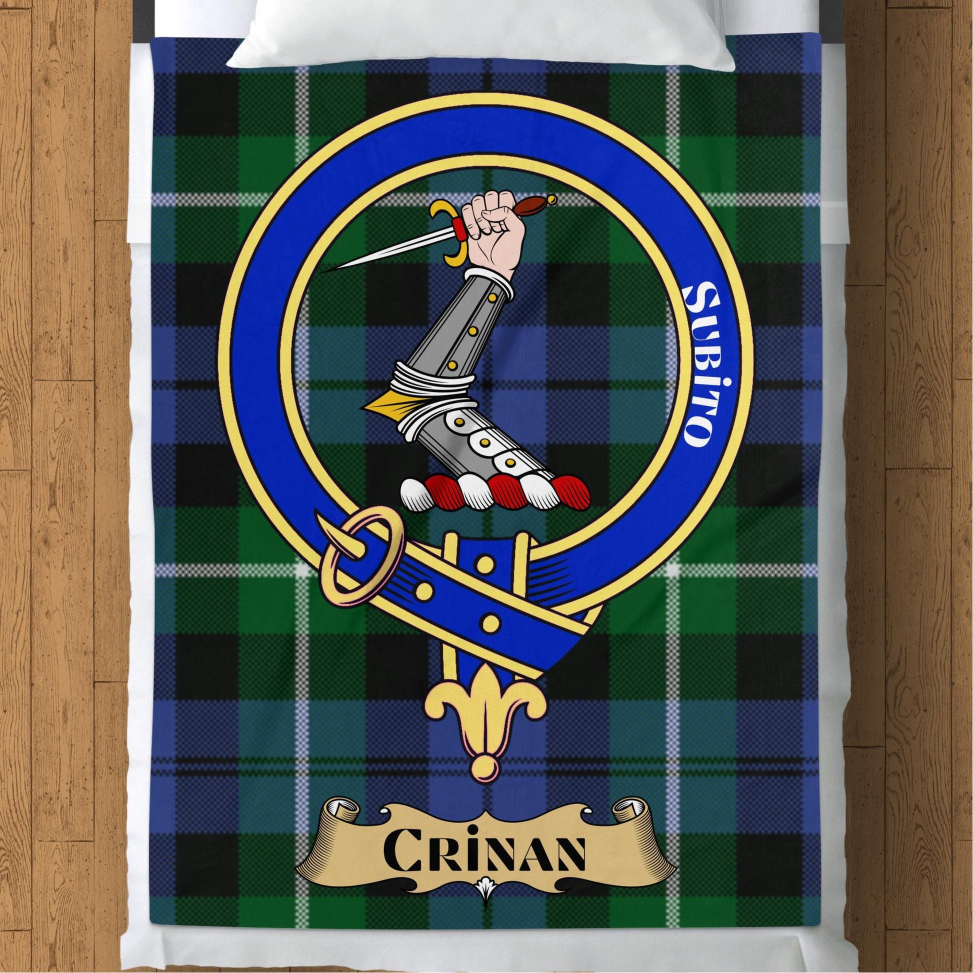 Scottish Clan Crinan Crest Tartan Blanket