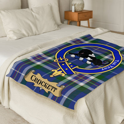 Scottish Clan Crockett Crest Tartan Blanket