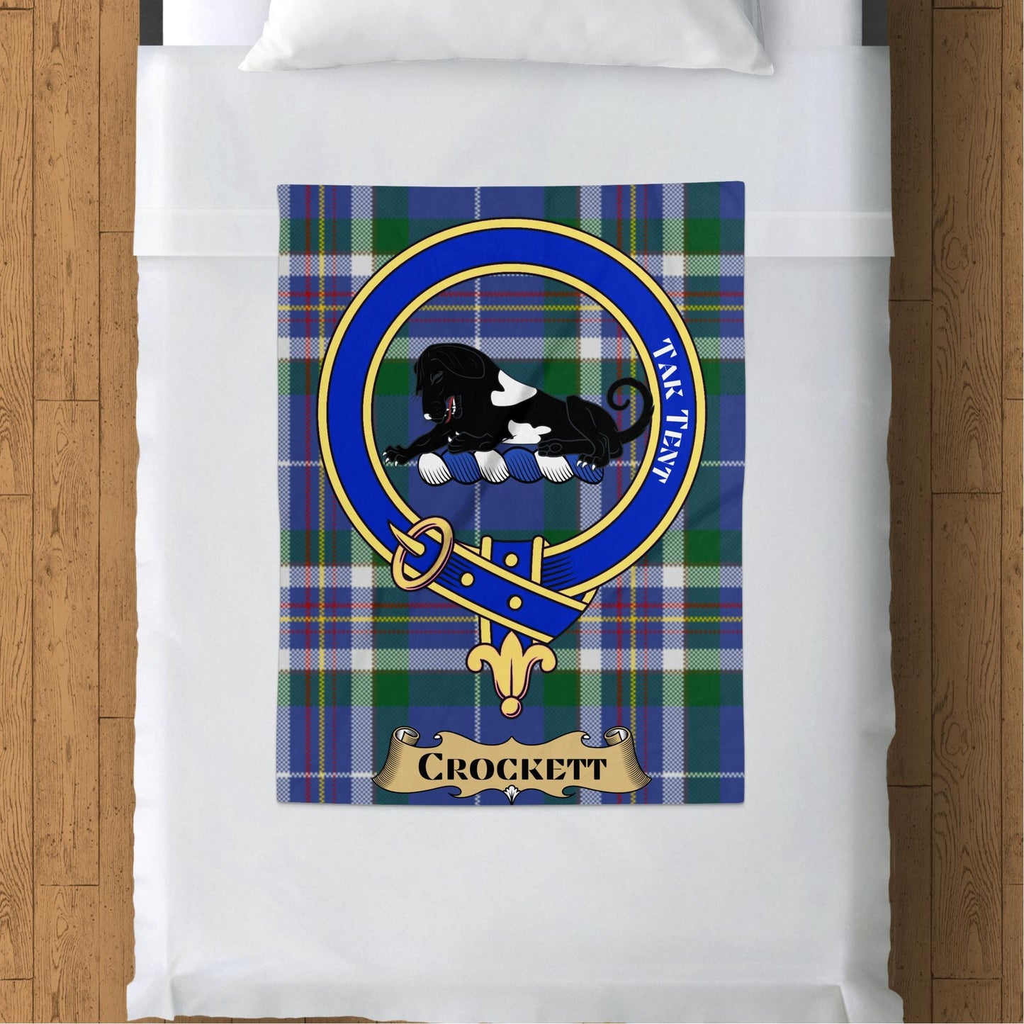 Scottish Clan Crockett Crest Tartan Blanket