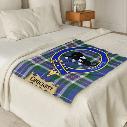 Scottish Clan Crockett Crest Tartan Blanket