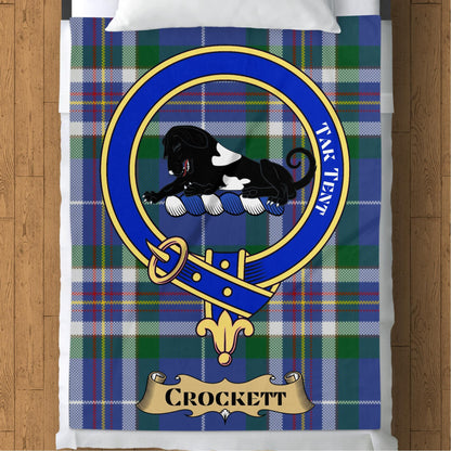 Scottish Clan Crockett Crest Tartan Blanket