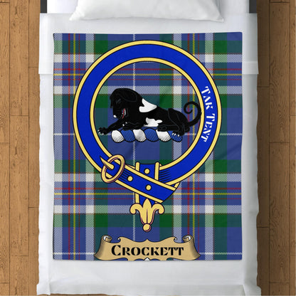 Scottish Clan Crockett Crest Tartan Blanket