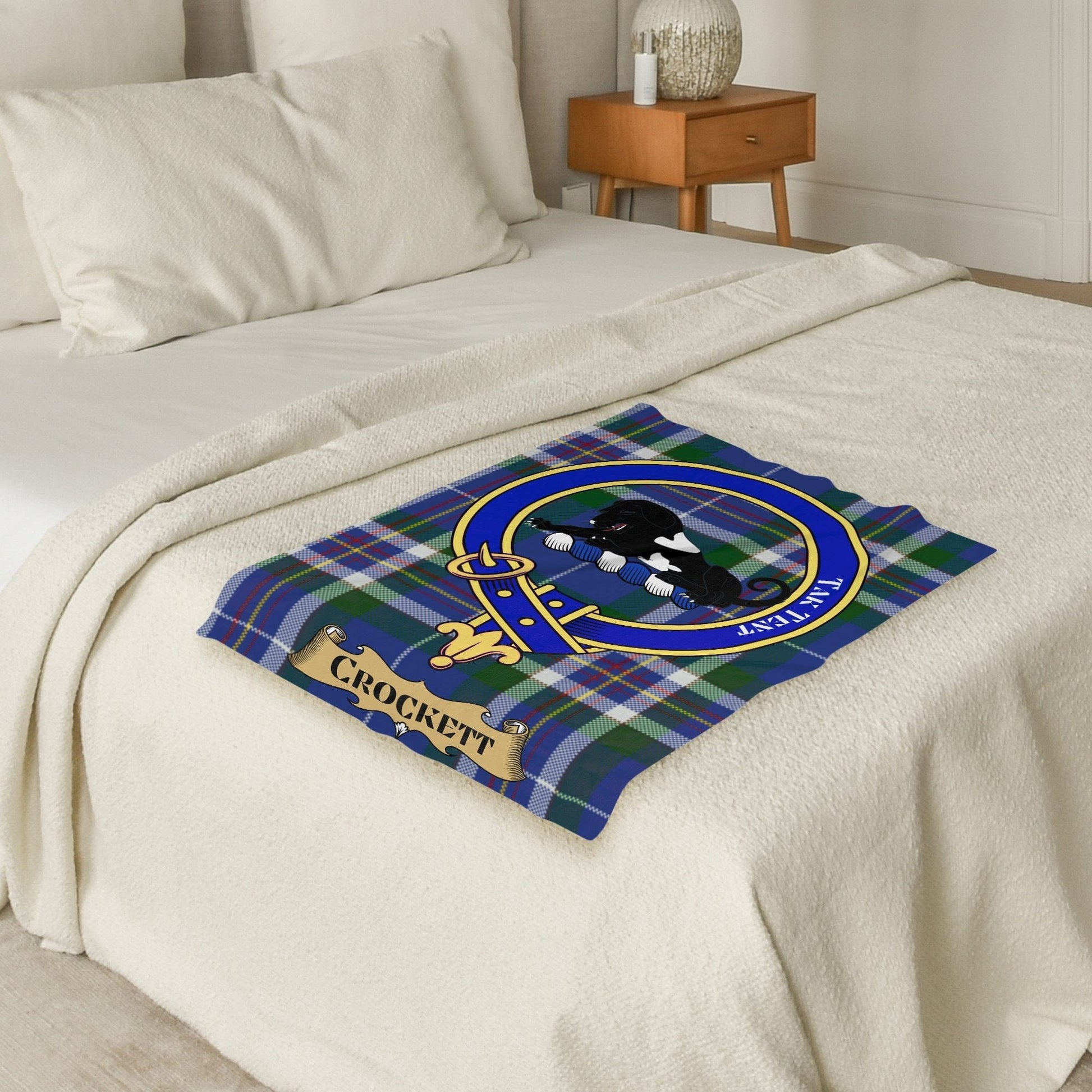 Scottish Clan Crockett Crest Tartan Blanket