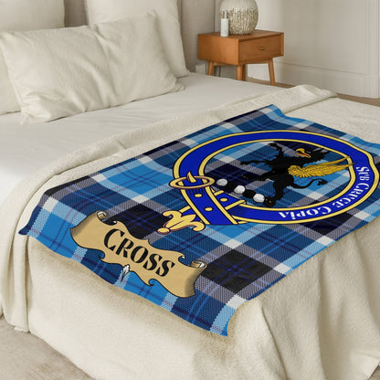 Scottish Clan Cross Crest Tartan Blanket