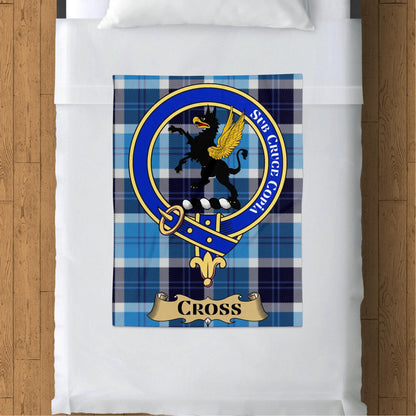 Scottish Clan Cross Crest Tartan Blanket