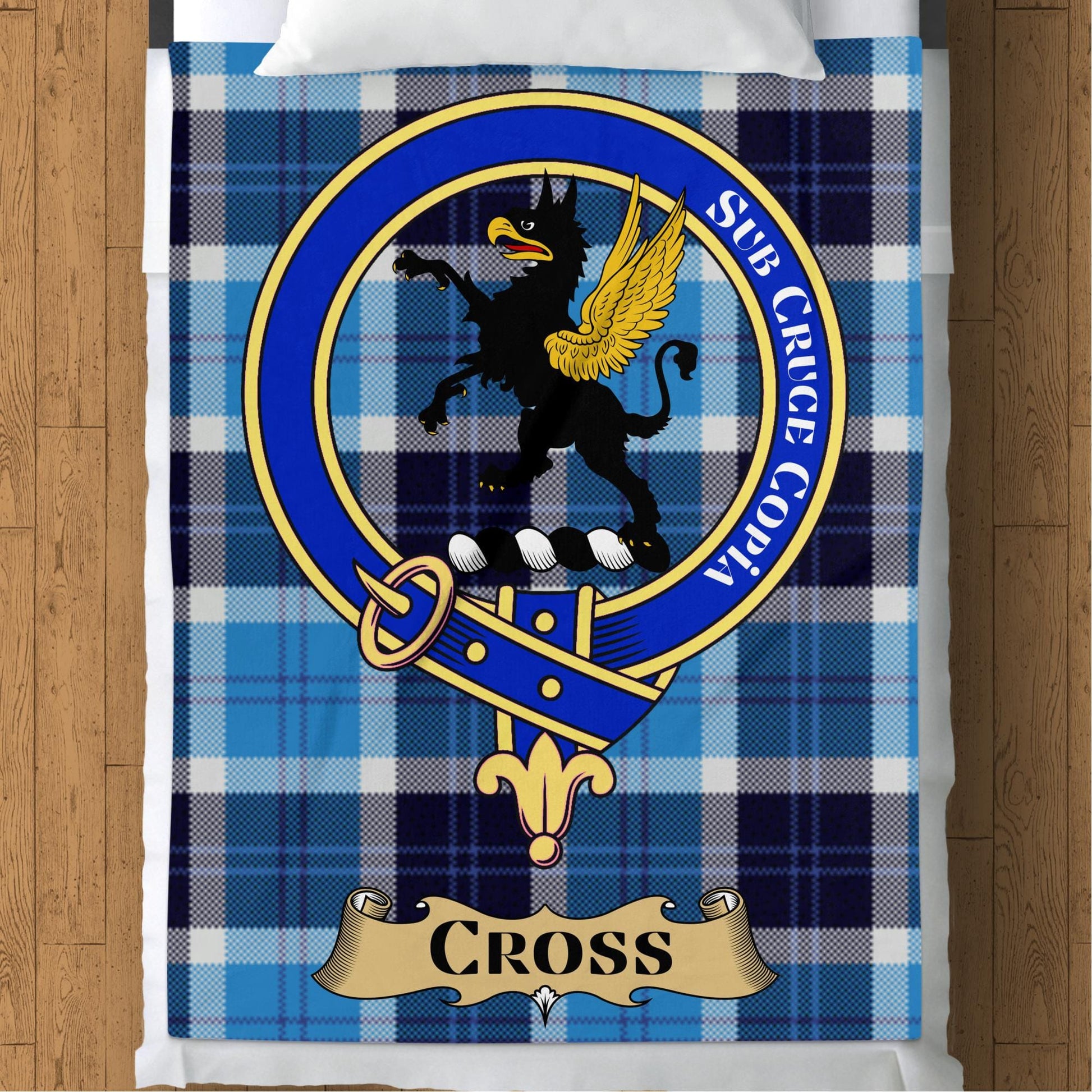 Scottish Clan Cross Crest Tartan Blanket