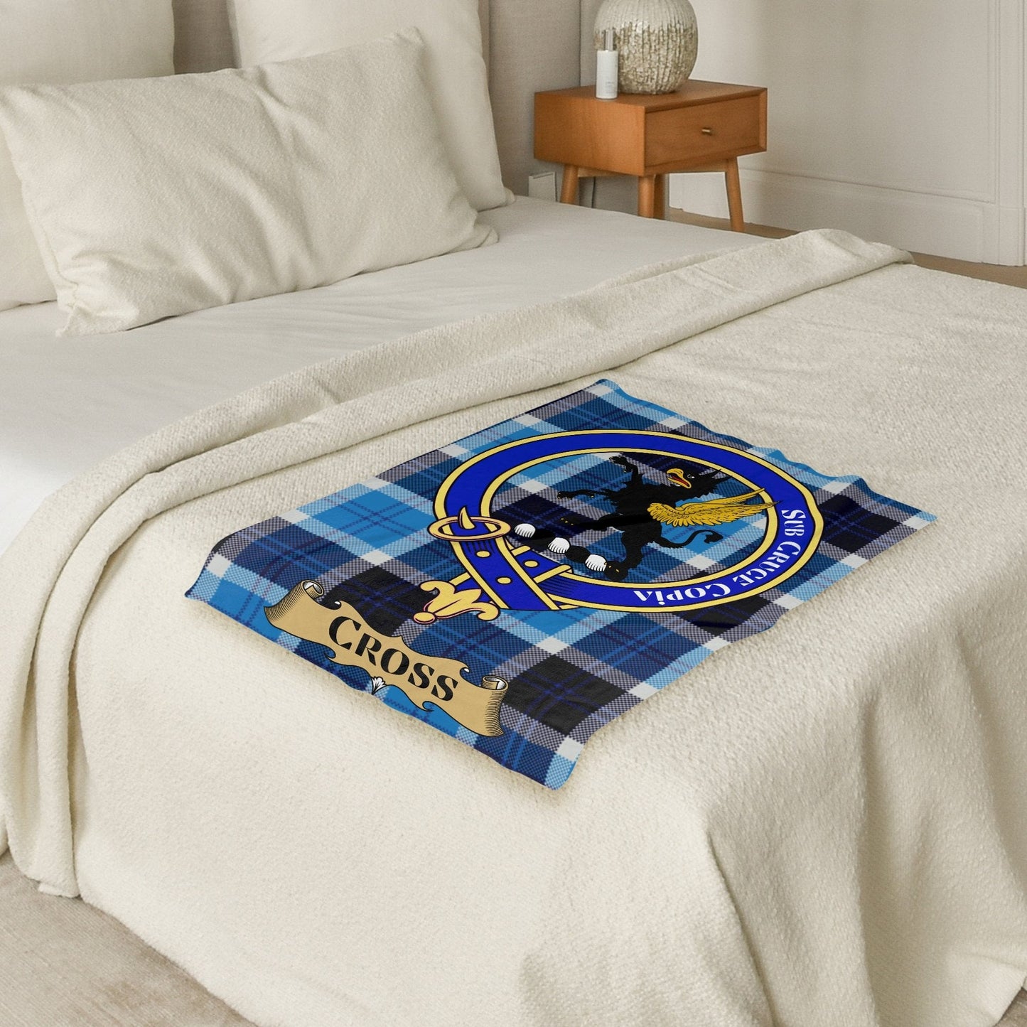 Scottish Clan Cross Crest Tartan Blanket