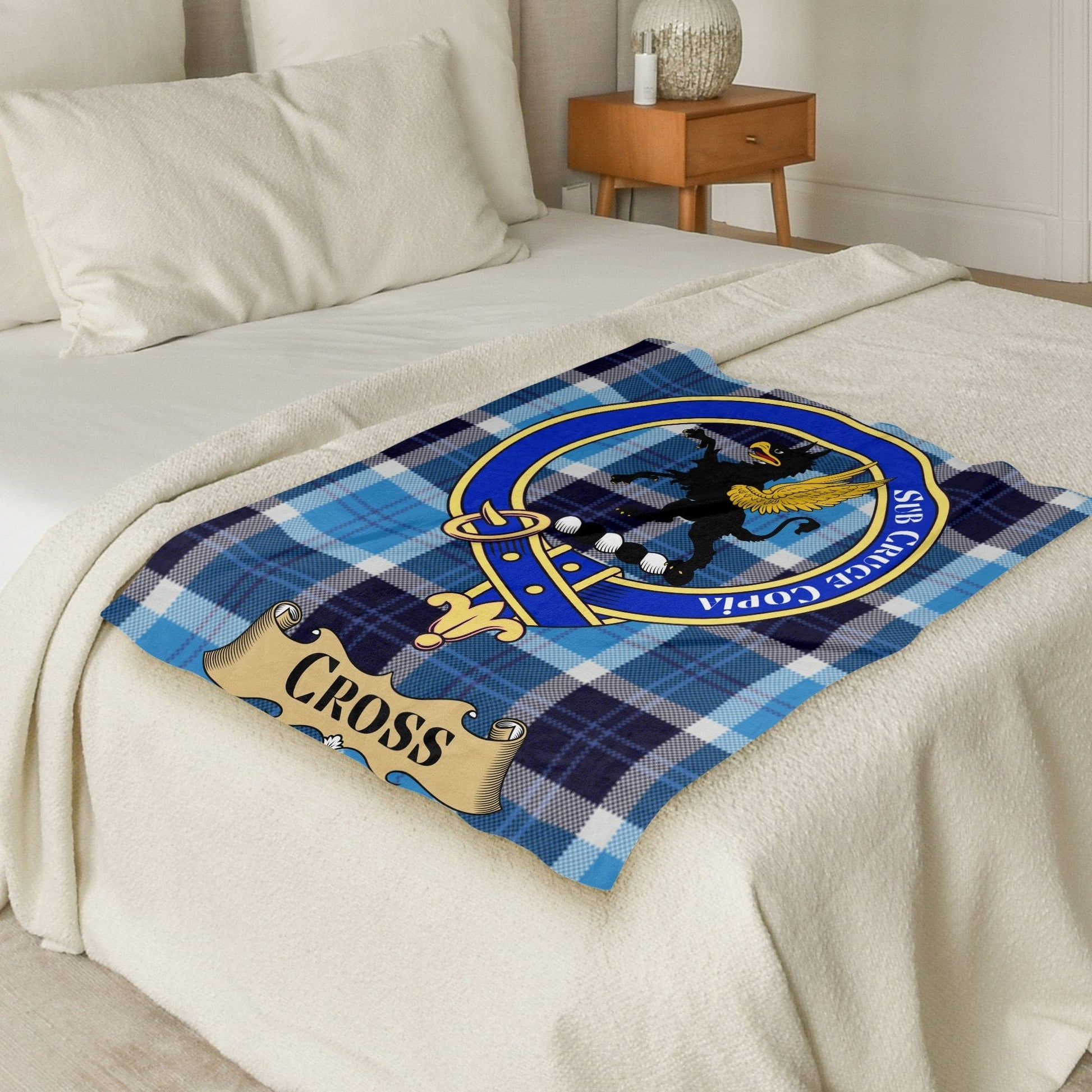 Scottish Clan Cross Crest Tartan Blanket