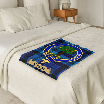 Scottish Clan Crum Crest Tartan Blanket