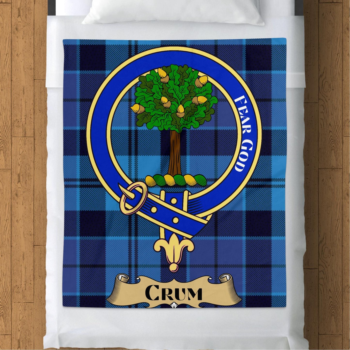 Scottish Clan Crum Crest Tartan Blanket