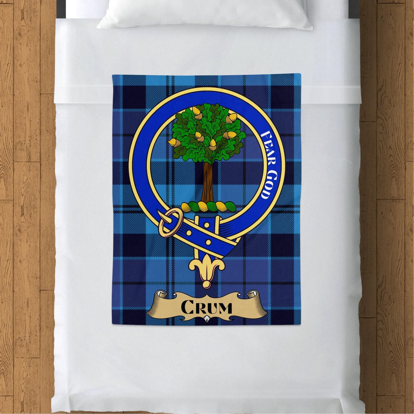 Scottish Clan Crum Crest Tartan Blanket