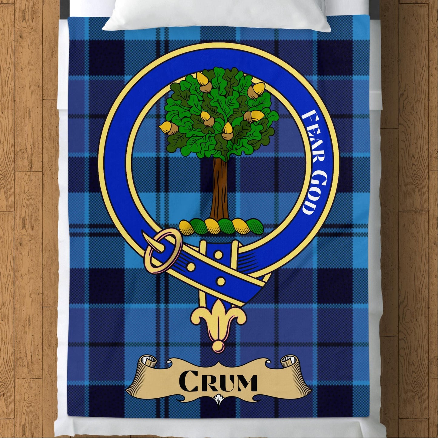 Scottish Clan Crum Crest Tartan Blanket