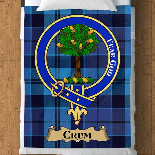 Scottish Clan Crum Crest Tartan Blanket