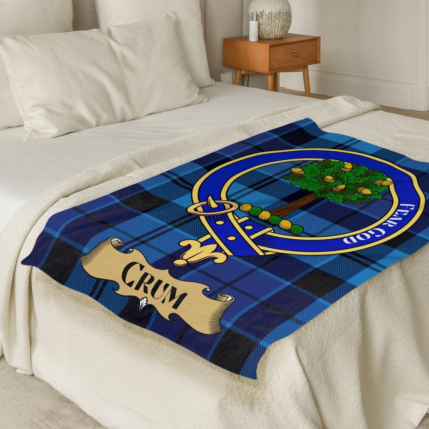 Scottish Clan Crum Crest Tartan Blanket