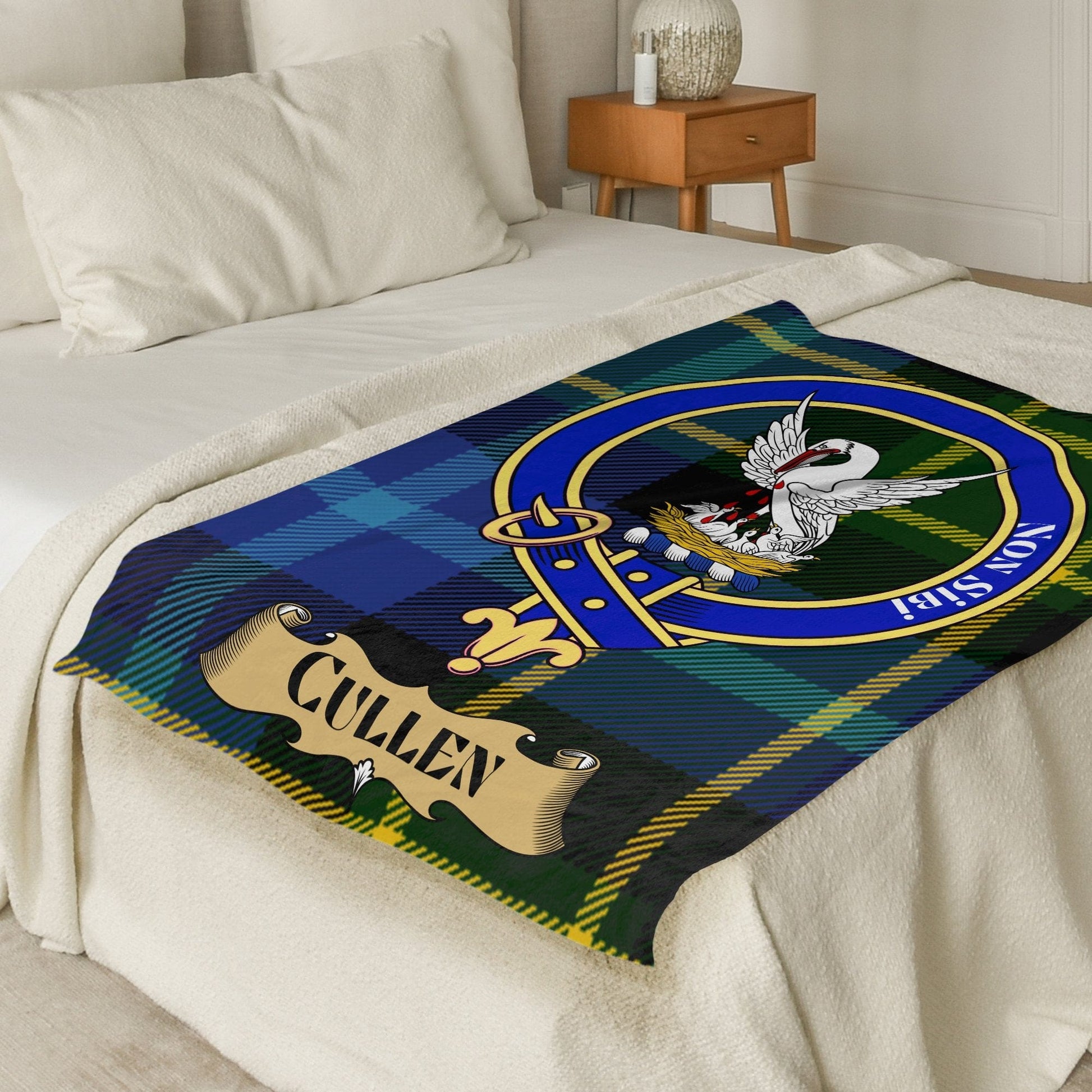 Scottish Clan Cullen Crest Tartan Blanket