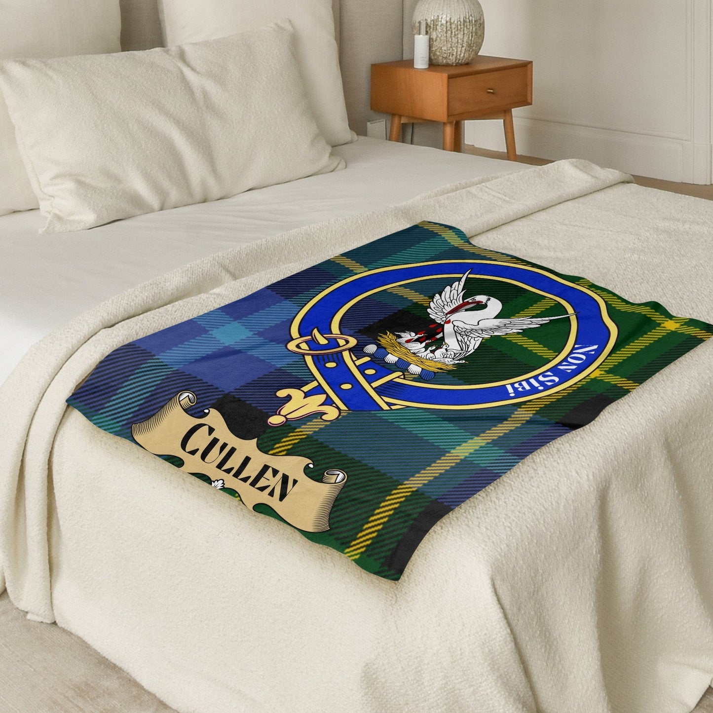 Scottish Clan Cullen Crest Tartan Blanket