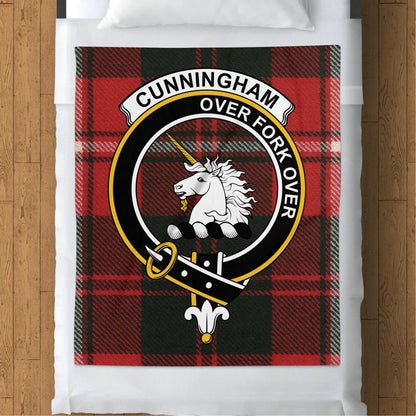 Scottish Clan Cunningham Crest Tartan Blanket