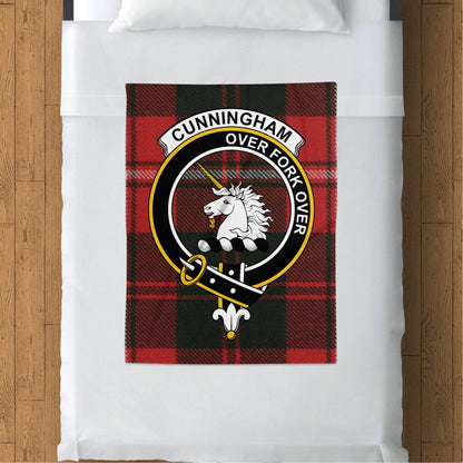 Scottish Clan Cunningham Crest Tartan Blanket