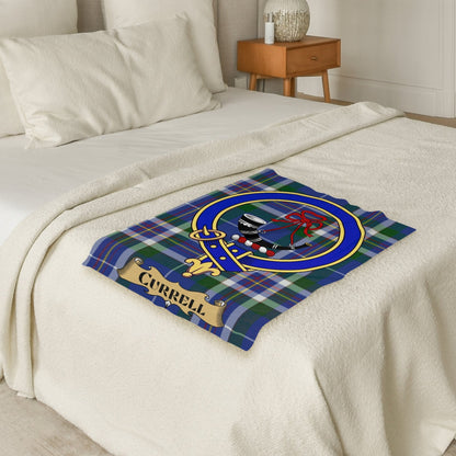 Scottish Clan Currell Crest Tartan Blanket