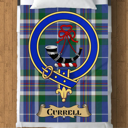 Scottish Clan Currell Crest Tartan Blanket