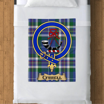 Scottish Clan Currell Crest Tartan Blanket