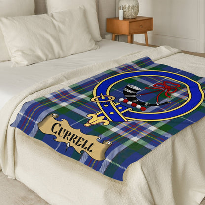 Scottish Clan Currell Crest Tartan Blanket