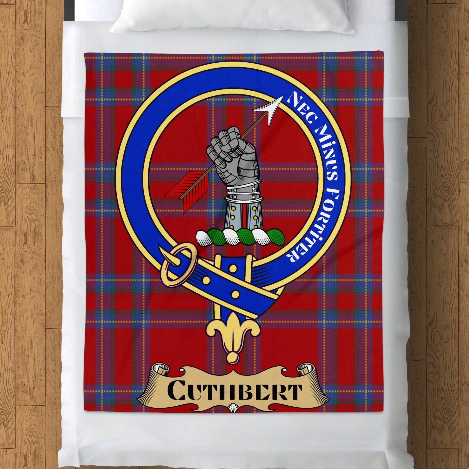 Scottish Clan Cuthbert Crest Tartan Blanket