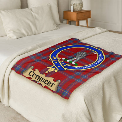 Scottish Clan Cuthbert Crest Tartan Blanket