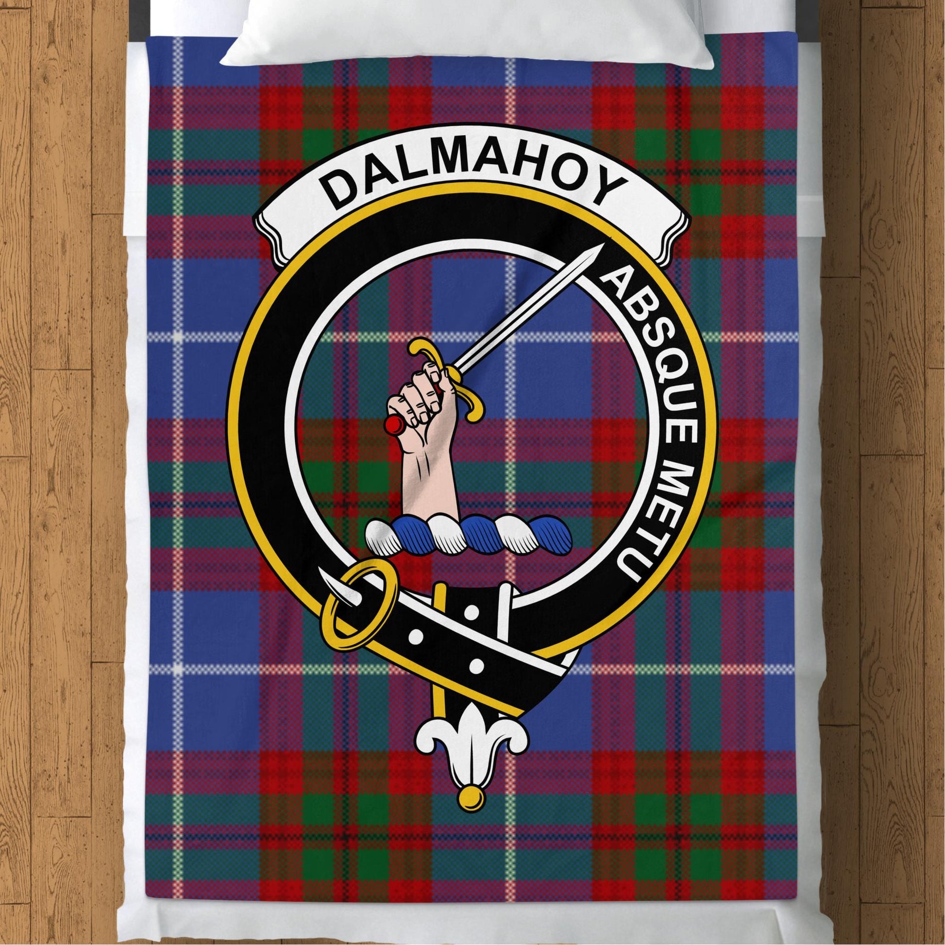 Scottish Clan Dalmahoy Crest Tartan Blanket