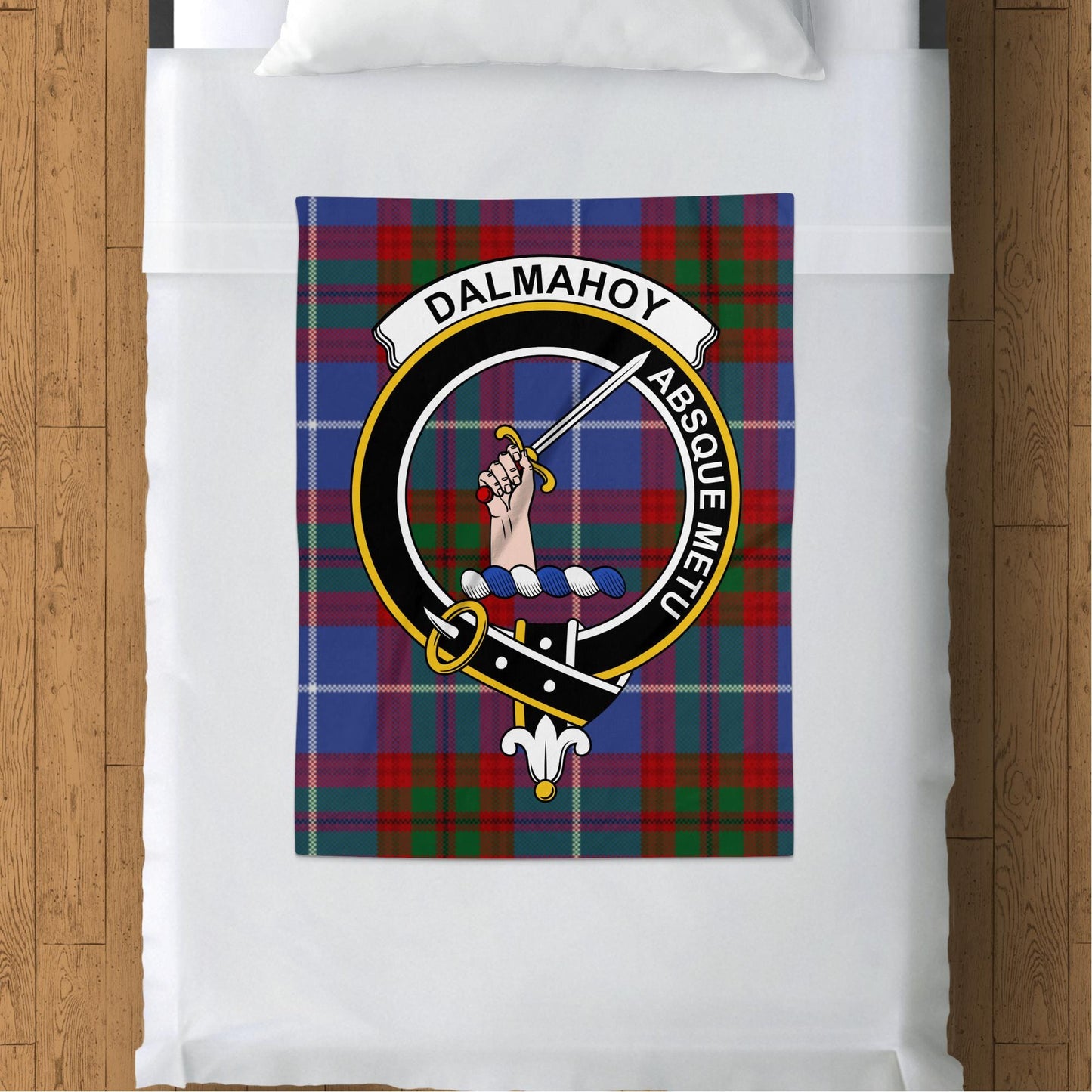 Scottish Clan Dalmahoy Crest Tartan Blanket