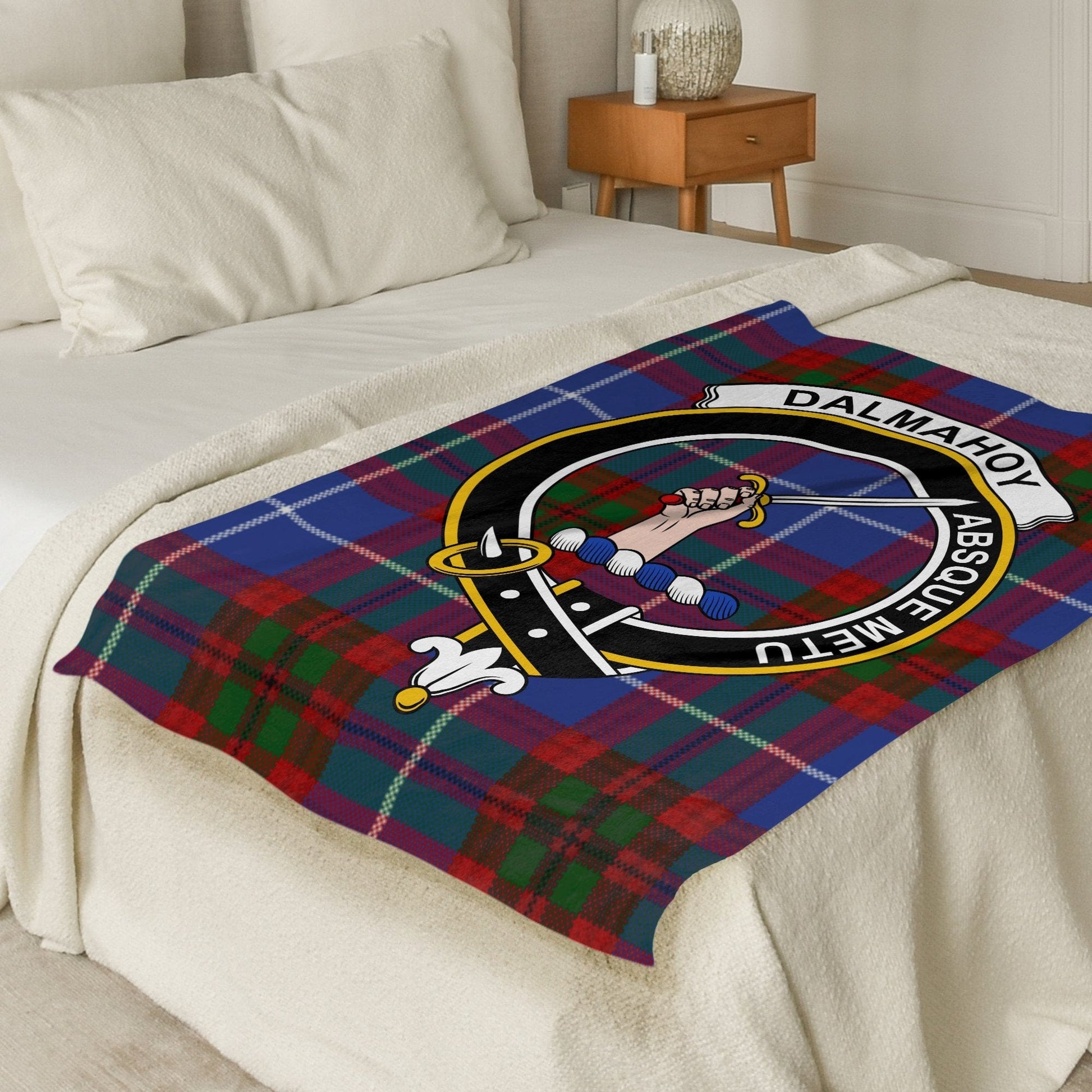 Scottish Clan Dalmahoy Crest Tartan Blanket