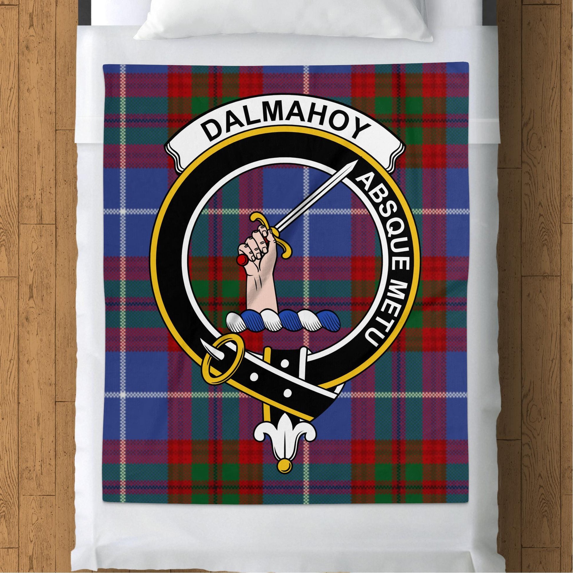 Scottish Clan Dalmahoy Crest Tartan Blanket