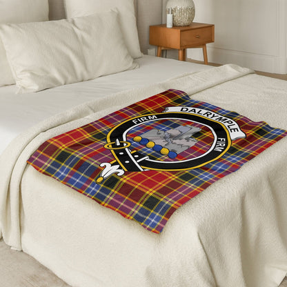 Scottish Clan Dalrymple Crest Tartan Blanket