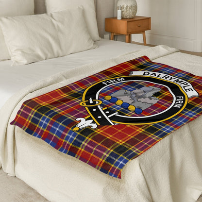 Scottish Clan Dalrymple Crest Tartan Blanket