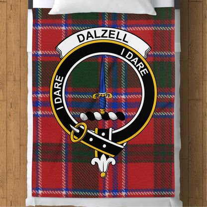 Scottish Clan Dalzell Crest Tartan Blanket