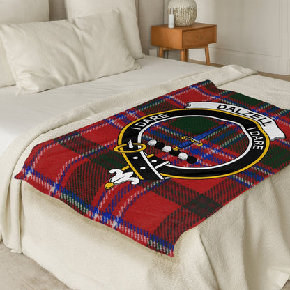 Scottish Clan Dalzell Crest Tartan Blanket