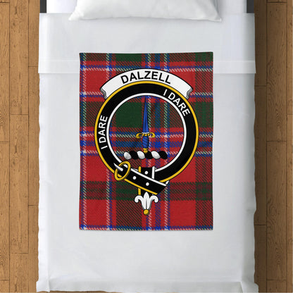 Scottish Clan Dalzell Crest Tartan Blanket