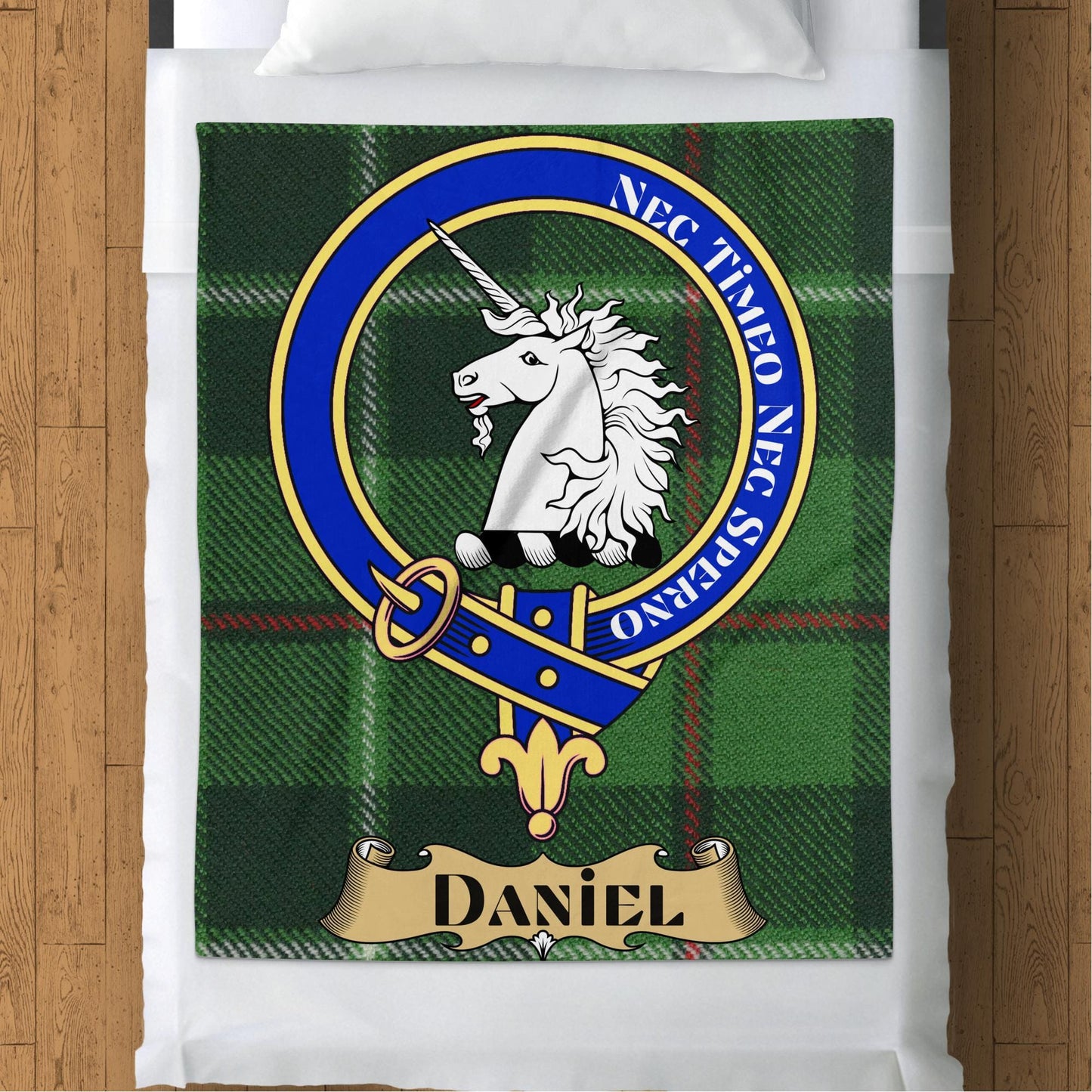 Scottish Clan Daniel Crest Tartan Blanket