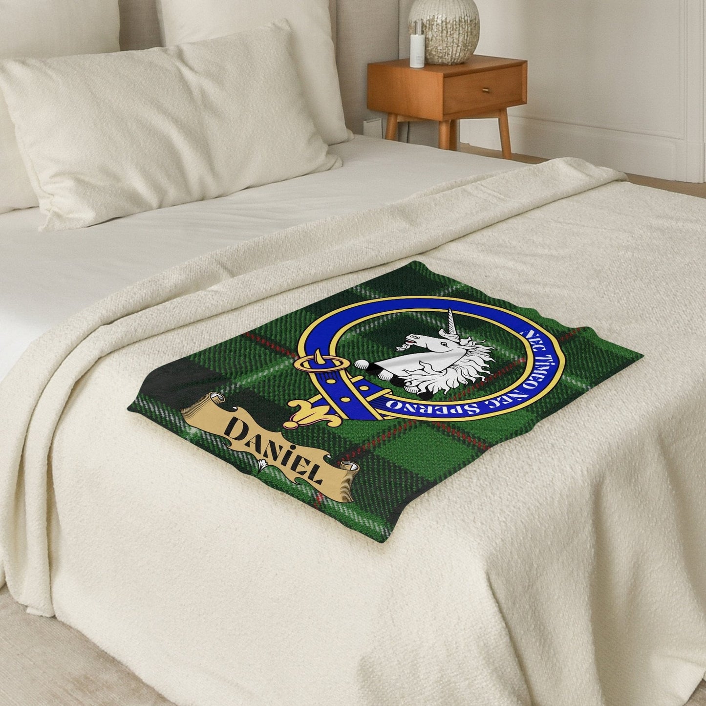 Scottish Clan Daniel Crest Tartan Blanket