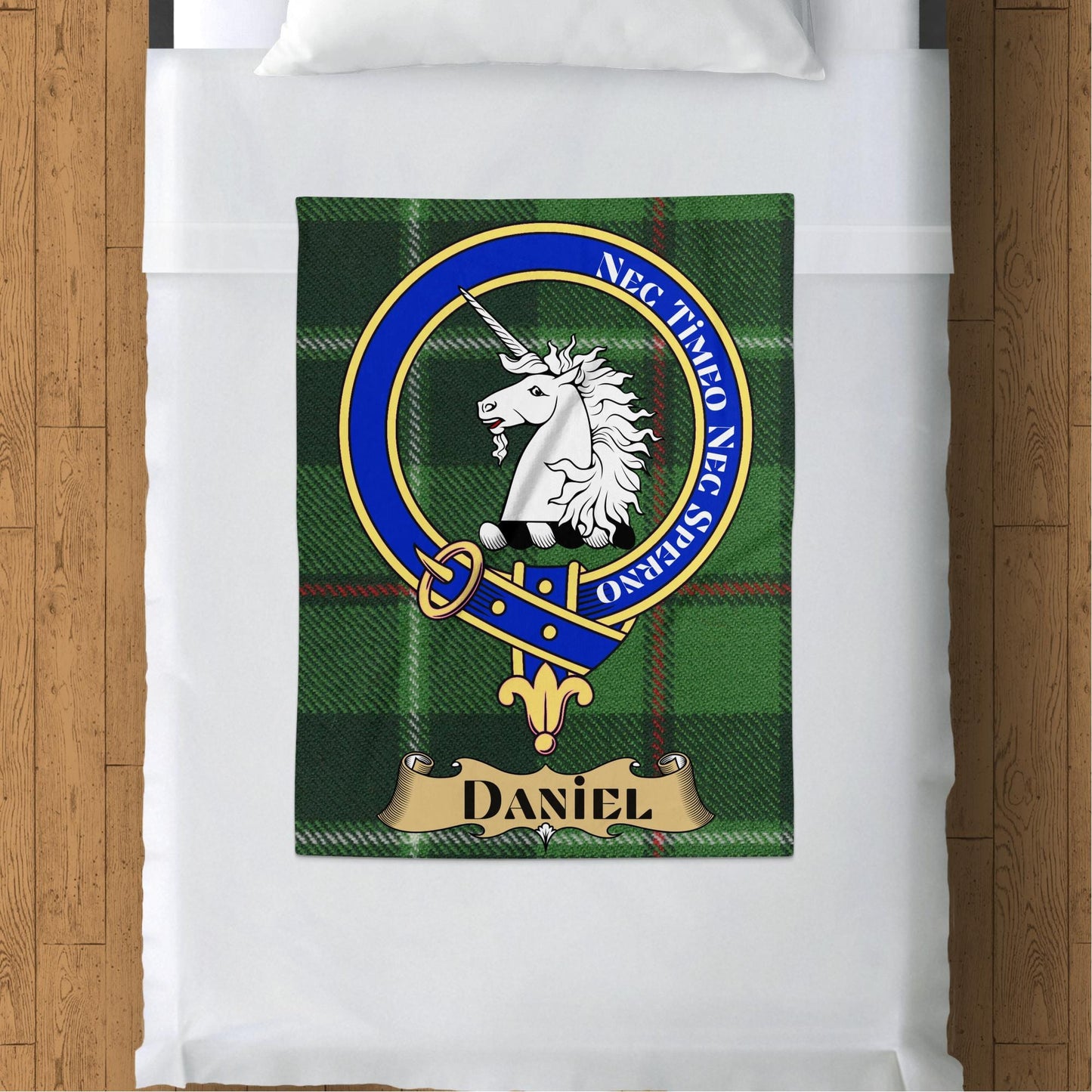 Scottish Clan Daniel Crest Tartan Blanket