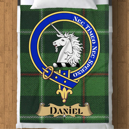 Scottish Clan Daniel Crest Tartan Blanket