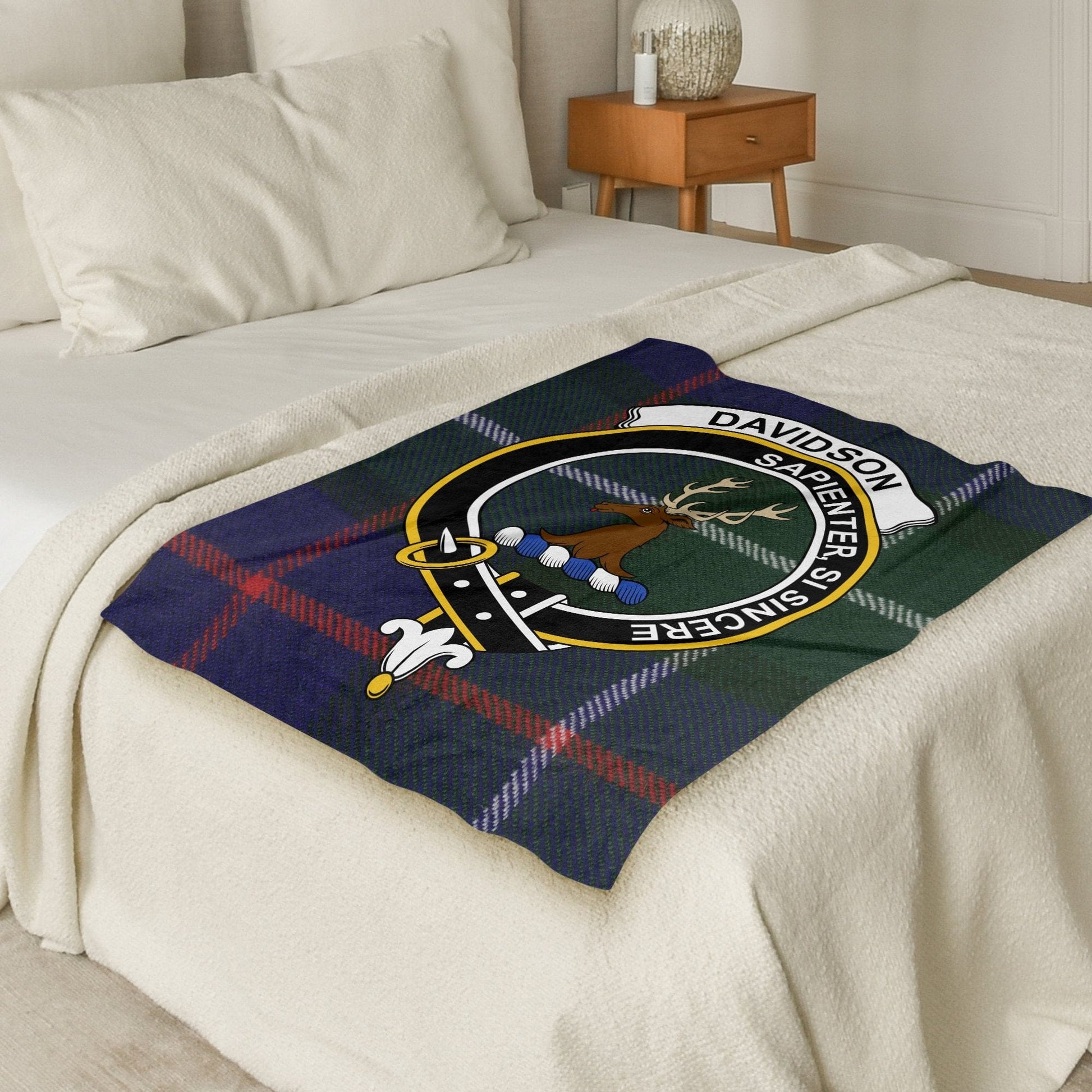 Scottish Clan Davidson Crest Tartan Blanket