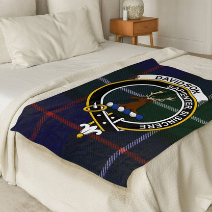 Scottish Clan Davidson Crest Tartan Blanket