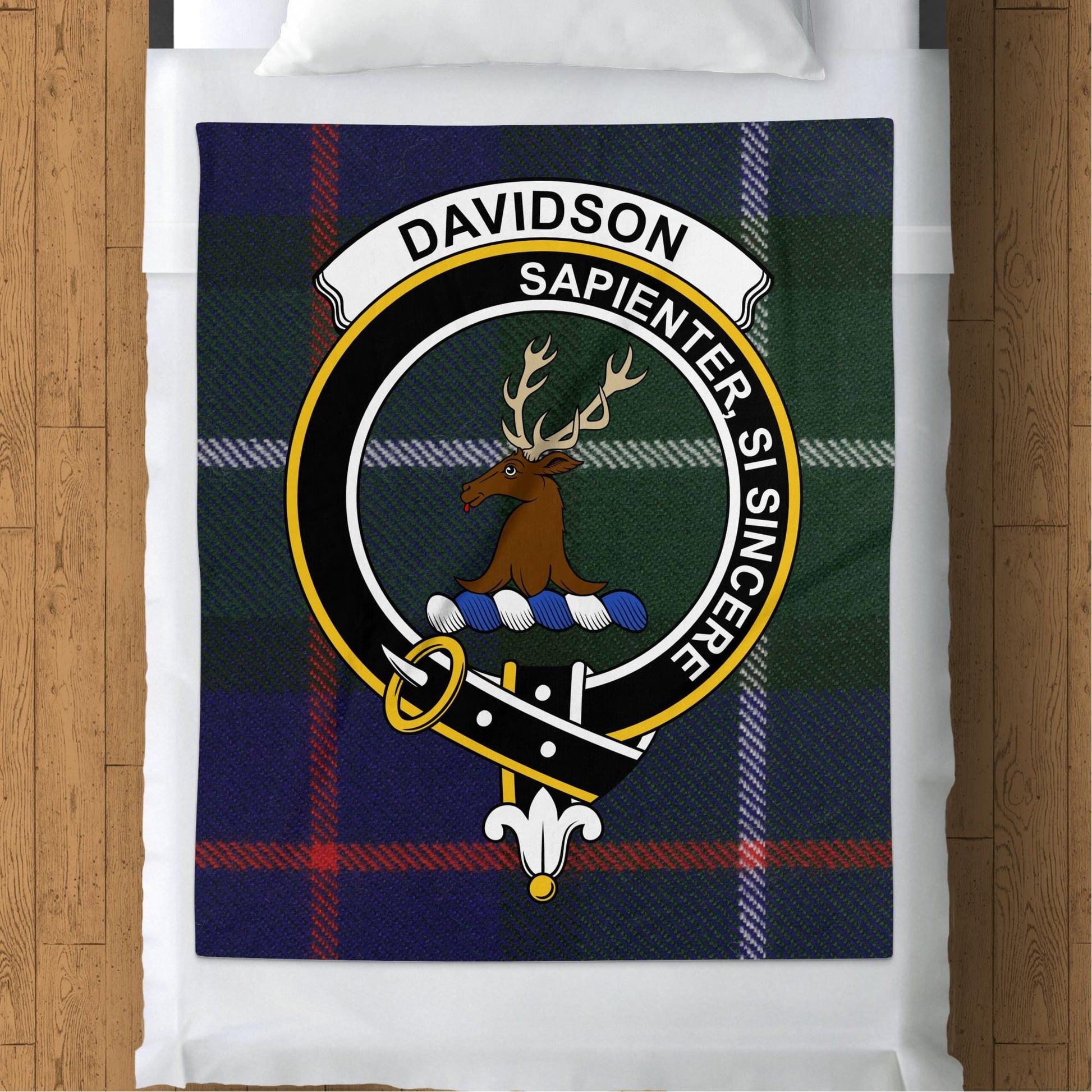 Scottish Clan Davidson Crest Tartan Blanket